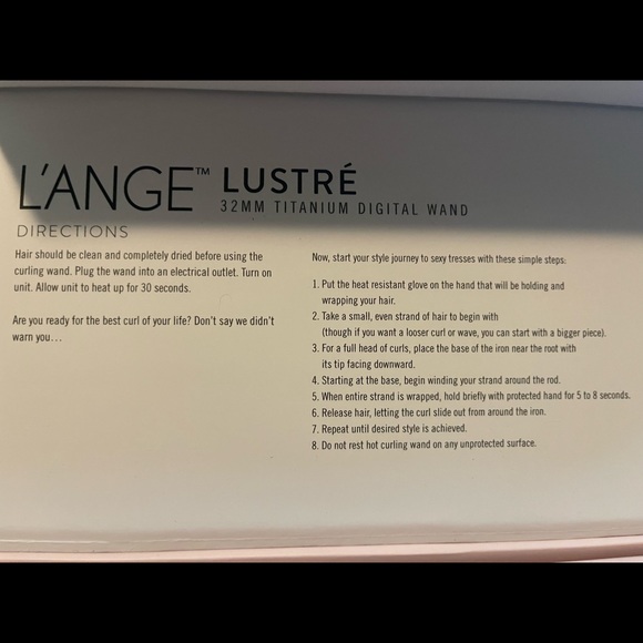 L’ange Lustre’ 32mm titanium curling wand - Picture 2 of 4